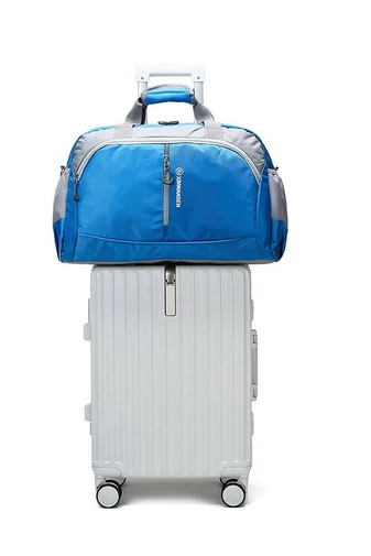  Niebieska wielofunkcyjna torba podróżna i sportowa o nowoczesnym i praktycznym designie, rozmiar Ryanair (39*22*20 cm)