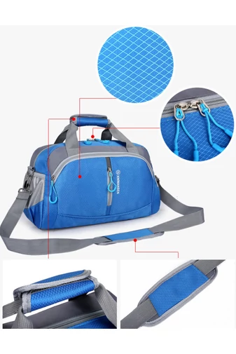  Niebieska wielofunkcyjna torba podróżna i sportowa o nowoczesnym i praktycznym designie, rozmiar Ryanair (39*22*20 cm)