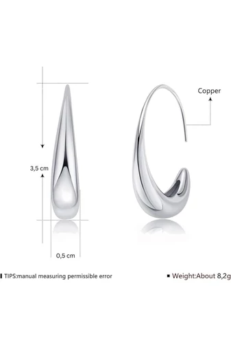 Eleganckie srebrne kolczyki w kształcie łezki, wyrafinowany design na każdą okazję, posrebrzane