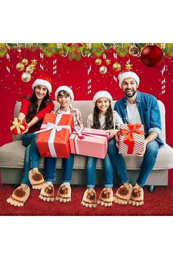 Ciepłe i wygodne brązowe kapcie Hobbit, rozmiar uniwersalny (36-41), materiał pluszowy