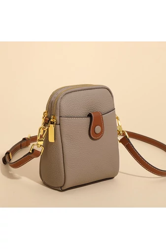  Torebka Bonluo Khaki Mini Crossbody z prawdziwej skóry, rozmiar (20*14*8 cm)