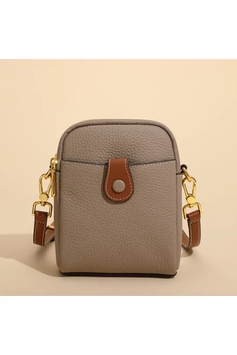  Torebka Bonluo Khaki Mini Crossbody z prawdziwej skóry, rozmiar (20*14*8 cm)