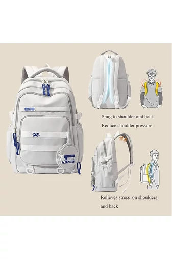 Torba szkolna Bonluo w kolorze jasnoniebieskim z dołączonym mini portfelem, rozmiar 47*31*16 cm