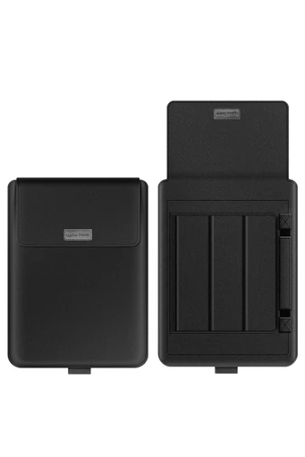  Wielofunkcyjny pokrowiec na laptopa Bonluo z czarnej skóry ekologicznej, rozmiar 34*25 cm