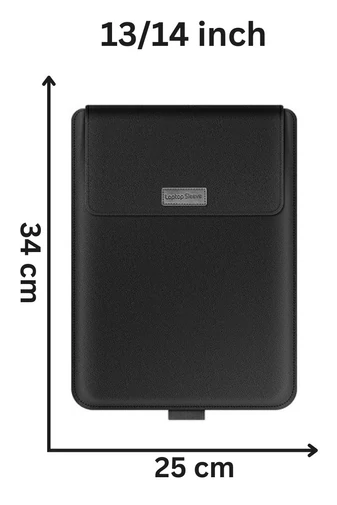  Wielofunkcyjny pokrowiec na laptopa Bonluo z czarnej skóry ekologicznej, rozmiar 34*25 cm