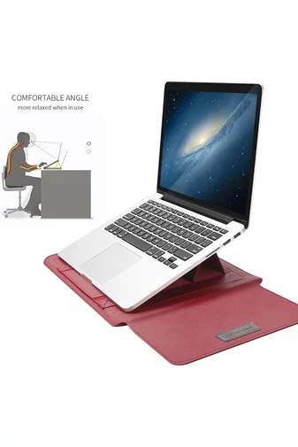  Wielofunkcyjny pokrowiec na laptopa Bonluo z czarnej skóry ekologicznej, rozmiar 34*25 cm