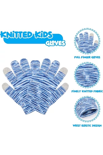 Zestaw dziecięcy Bonluo Blue: czapka, szalik i rękawiczki