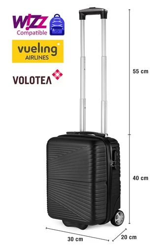  Walizka kabinowa Ormi czarna Wizz Air Ryanair 40×30×20 cm twarda