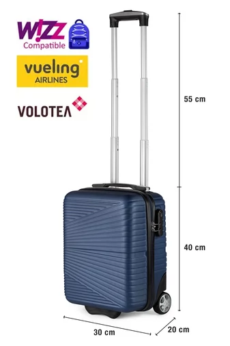 Walizka kabinowa Ormi granatowa Wizz Air Ryanair 40×30×20 cm twarda