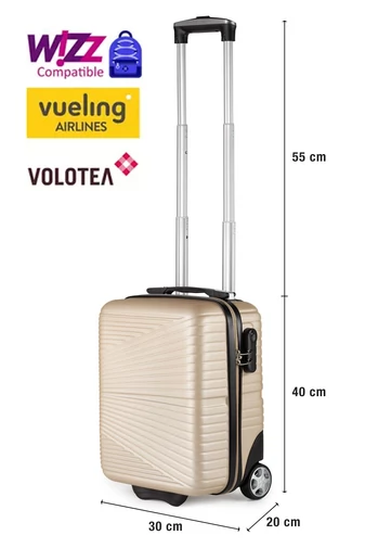  Walizka kabinowa Ormi złota Wizz Air Ryanair 40×30×20 cm twarda