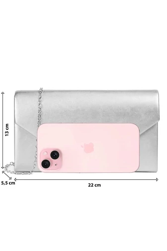  Elegancka biała kopertówka o wymiarach 22*13*5 cm