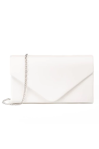  Elegancka biała kopertówka o wymiarach 22*13*5 cm