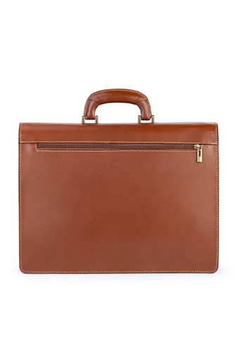  Aktówka Maxmoda Brown Unisex z prawdziwej skóry, duża