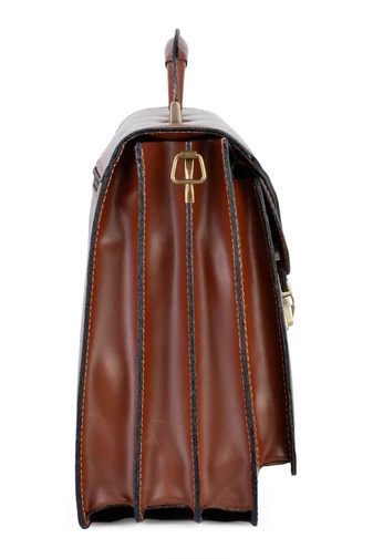  Aktówka Maxmoda Brown Unisex z prawdziwej skóry, duża