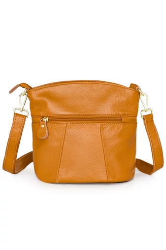  Torebka Bonluo Crossbody w kolorze koniaku, wykonana ze skóry naturalnej, 21*19,5*9,5 cm