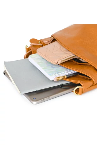  Torebka Bonluo Crossbody w kolorze koniaku, wykonana ze skóry naturalnej, 21*19,5*9,5 cm