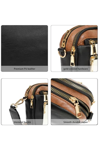  Biała torebka na ramię z czarnym regulowanym paskiem z PU 20*15,6*5,1 cm Bonulo