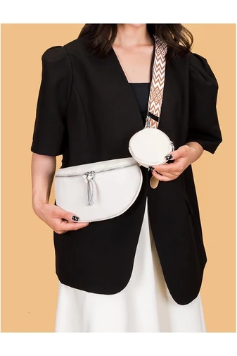 Biała, skórzana torba na ramię z wyjmowanym portfelem, uniwersalna, 26*15*cm, Bonluo