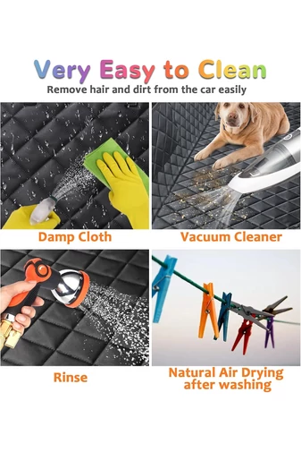  Wielofunkcyjny czarny pokrowiec samochodowy dla psa, antypoślizgowy, łatwy do czyszczenia, wykonany z materiału Oxford