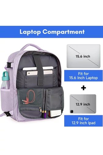  Plecak wielofunkcyjny Wizz Air 40*30*20 cm, jasnofioletowy, Bonluo, z miejscem na laptop 15.6''