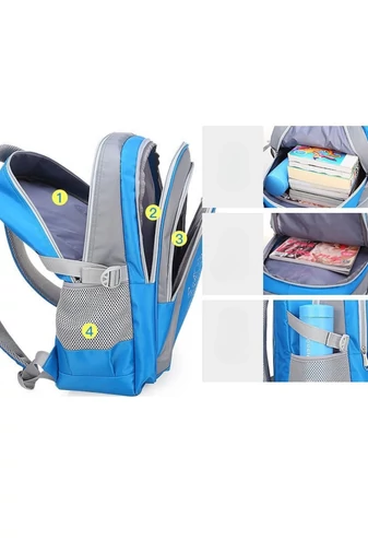  Ciemnoniebieski plecak szkolny z wodoodpornym wzorem Wizzair i Ryanair Rozmiar 40*30*20 cm