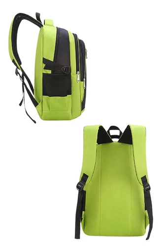  Jasnozielony plecak szkolny z obszernym wzorem, wodoodporny i trwały, 45*30*20 cm