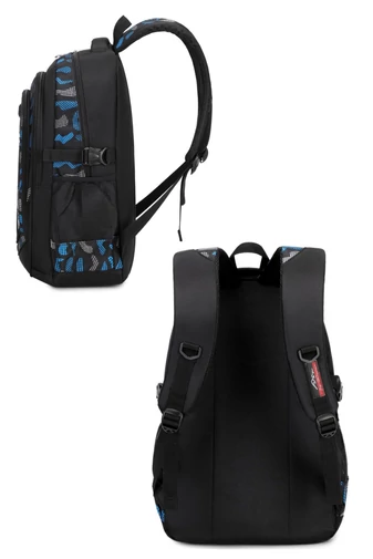  Wielofunkcyjny plecak szkolny w kolorze żółtym z czarnym, pojemny i wodoodporny, 48*32*22 cm