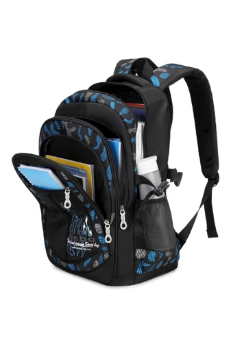  Wielofunkcyjny plecak szkolny w kolorze żółtym z czarnym, pojemny i wodoodporny, 48*32*22 cm