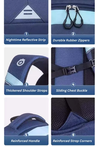  Wodoodporny, ergonomiczny plecak premium wykonany z wytrzymałej i lekkiej tkaniny Oxford ZUONU Cherry z czarnym wykończeniem 45*32*18 cm