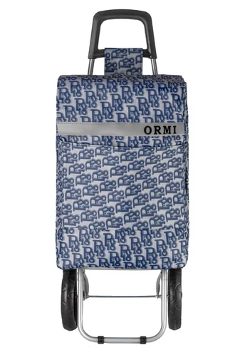  Dwukołowy wózek sklepowy, składany, trwały, w kolorze Ormi Blue ze wzorem