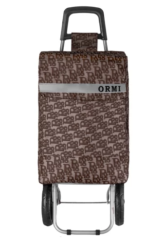  Dwukołowy wózek sklepowy, składany, trwały, Ormi Brown ze wzorem