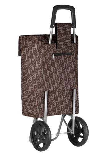  Dwukołowy wózek sklepowy, składany, trwały, Ormi Brown ze wzorem