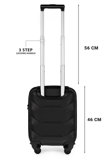  Walizka kabinowa Bonluo czarna ABS Wizzair Ryanair 40x30x20 cm