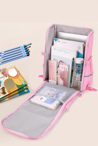 Plecak dziecięcy na kółkach z różowym wzorem jednorożca i odpinanym uchwytem, wytrzymały poliester, 37*38*18 cm