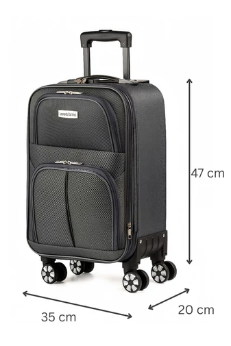  Wózek kabinowy Wizzair z odpinanymi kółkami Leonardo Davinci Cherry z miękkimi, rozsuwanymi ściankami 47*35*20 cm