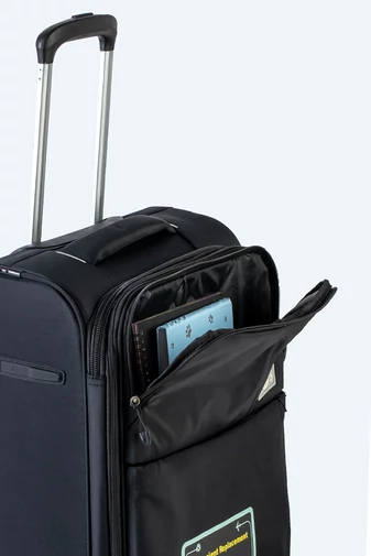  Niezwykle lekki czarny wózek kabinowy wykonany z wodoodpornego poliestru 56*37*21 cm