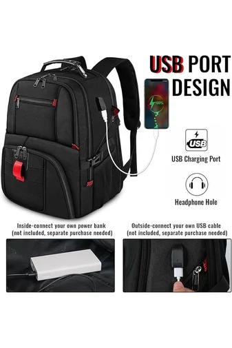 Plecak wielofunkcyjny wodoodporny USB laptop wiele kieszeni 48x34x24 cm pojemny