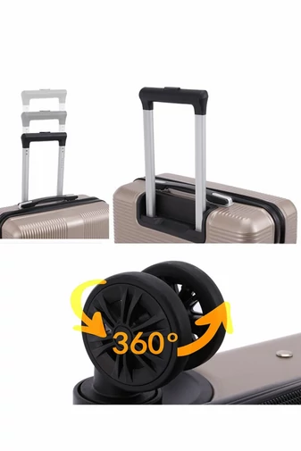 Walizka kabinowa Bonluo ciemnoszara Wizz Air twarda 55×40×20 cm odpinane koła