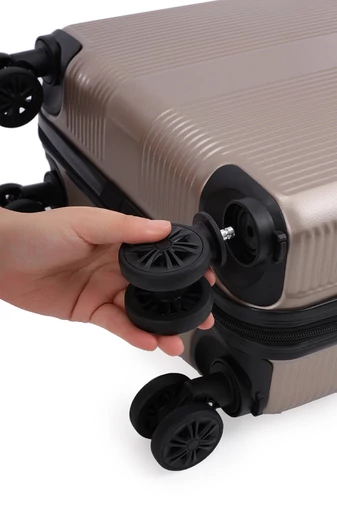 Walizka kabinowa Bonluo ciemnoszara Wizz Air twarda 55×40×20 cm odpinane koła