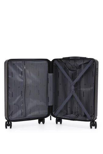 Walizka kabinowa Bonluo czarna Wizz Air twarda 55×40×20 cm odpinane koła