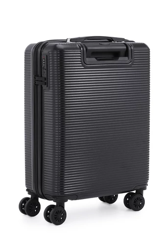 Walizka kabinowa Bonluo czarna Wizz Air twarda 55×40×20 cm odpinane koła