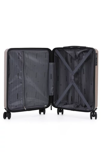 Walizka kabinowa Bonluo szampańska Wizz Air twarda 55×40×20 cm odpinane koła