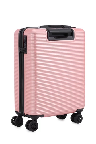 Walizka kabinowa Bonluo różowa Wizz Air twarda 55×40×20 cm odpinane koła