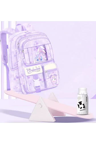  Plecak szkolny dla dzieci z kieszenią przednią, otwierany pod kątem 180°, ultralekki, fioletowy, wodoodporny, 44*31,5*17 cm