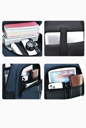  Wielofunkcyjny wodoodporny niebieski plecak szkolny idealny na laptopa z portem USB 46*32*15 cm