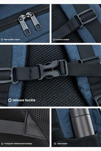  Wielofunkcyjny wodoodporny niebieski plecak szkolny idealny na laptopa z portem USB 46*32*15 cm