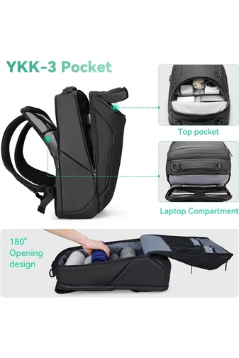  Mark Ryden Wielofunkcyjny plecak czarny na laptopa 17,3'', materiał PU + Oxford, port USB 45*33*20 cm