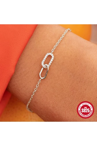  Elegancka bransoletka ze srebra S925 ozdobiona cyrkoniami 5A
