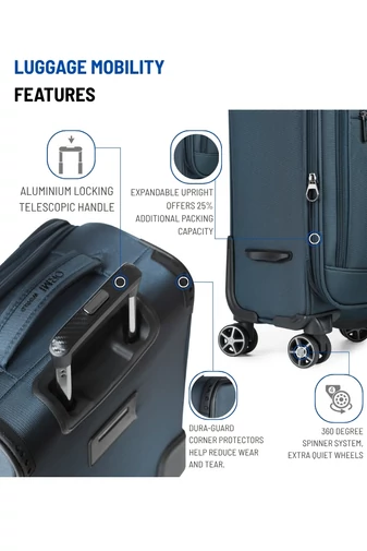 Zestaw wózków wykonany z poliestru premium 750D, niezwykle wytrzymały, w kolorze ciemnoniebieskim, 78*46*30 cm