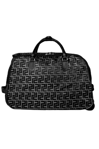  Czarna wzorzysta torba podróżna na kółkach 55*38*29 cm